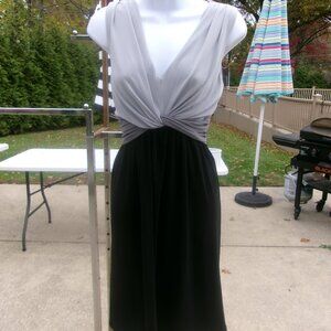 BMOSS GRAY&BLACK COLORBLOCK KNIT DRESS S